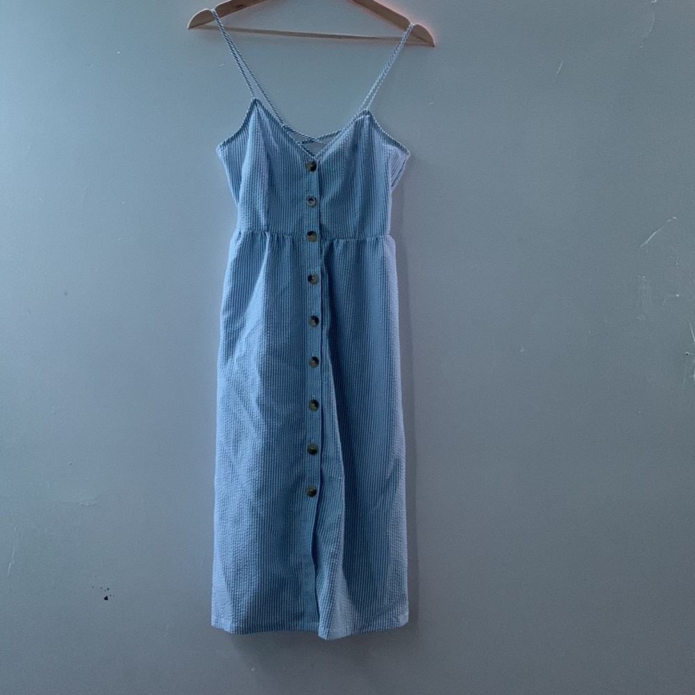 Divided striped blue and white dress US 4